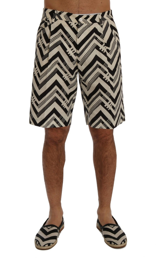 Striped Casual Knee-High Shorts - GlamHub Luxury and Icon Brand Clothing