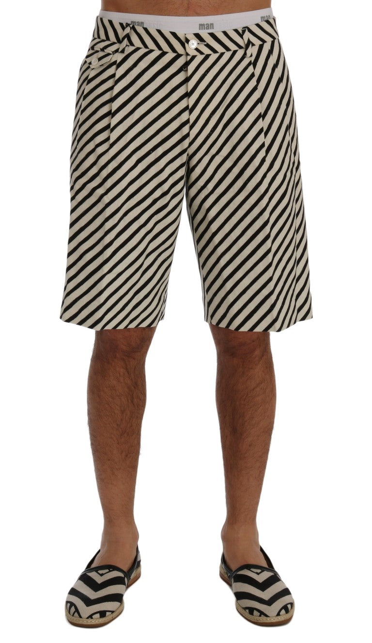 Striped Hemp Casual Shorts - GlamHub Luxury and Icon Brand Clothing