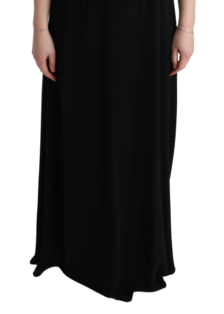 Elegant Black Floral Maxi Dress - GlamHub Luxury and Icon Brand Clothing