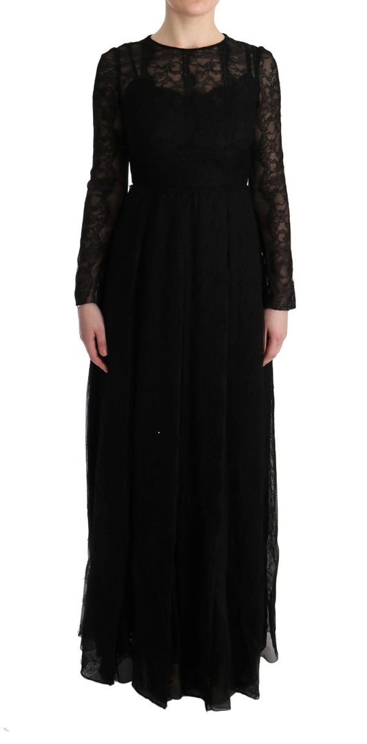 Elegant Black Sheath Long Sleeve Dress - GlamHub Luxury and Icon Brand Clothing