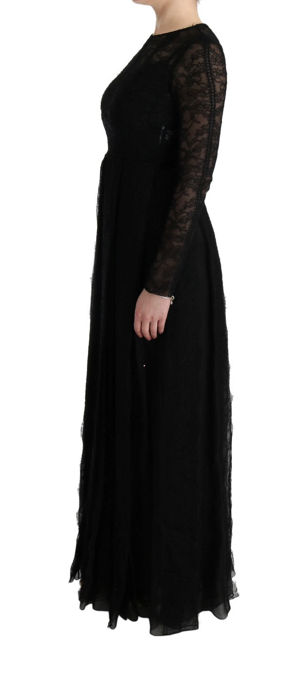 Elegant Black Sheath Long Sleeve Dress - GlamHub Luxury and Icon Brand Clothing