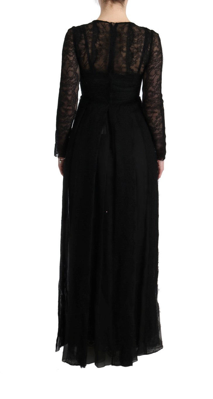 Elegant Black Sheath Long Sleeve Dress - GlamHub Luxury and Icon Brand Clothing