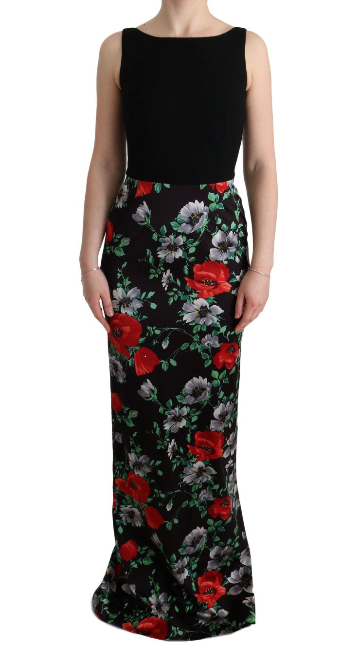 Elegant Floral Sheath Gown - GlamHub Luxury and Icon Brand Clothing