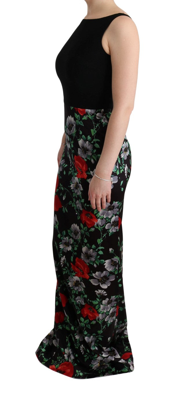 Elegant Floral Sheath Gown - GlamHub Luxury and Icon Brand Clothing