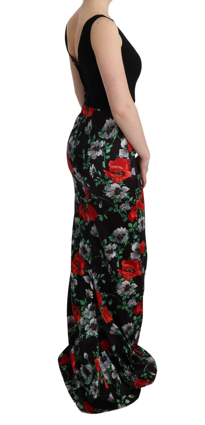 Elegant Floral Sheath Gown - GlamHub Luxury and Icon Brand Clothing