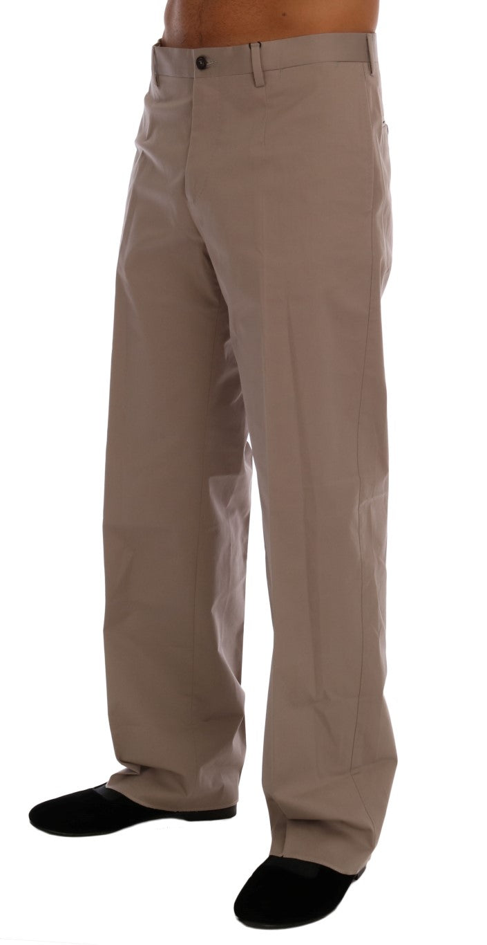 Chic Beige Chinos Casual Pants - GlamHub Luxury and Icon Brand Clothing