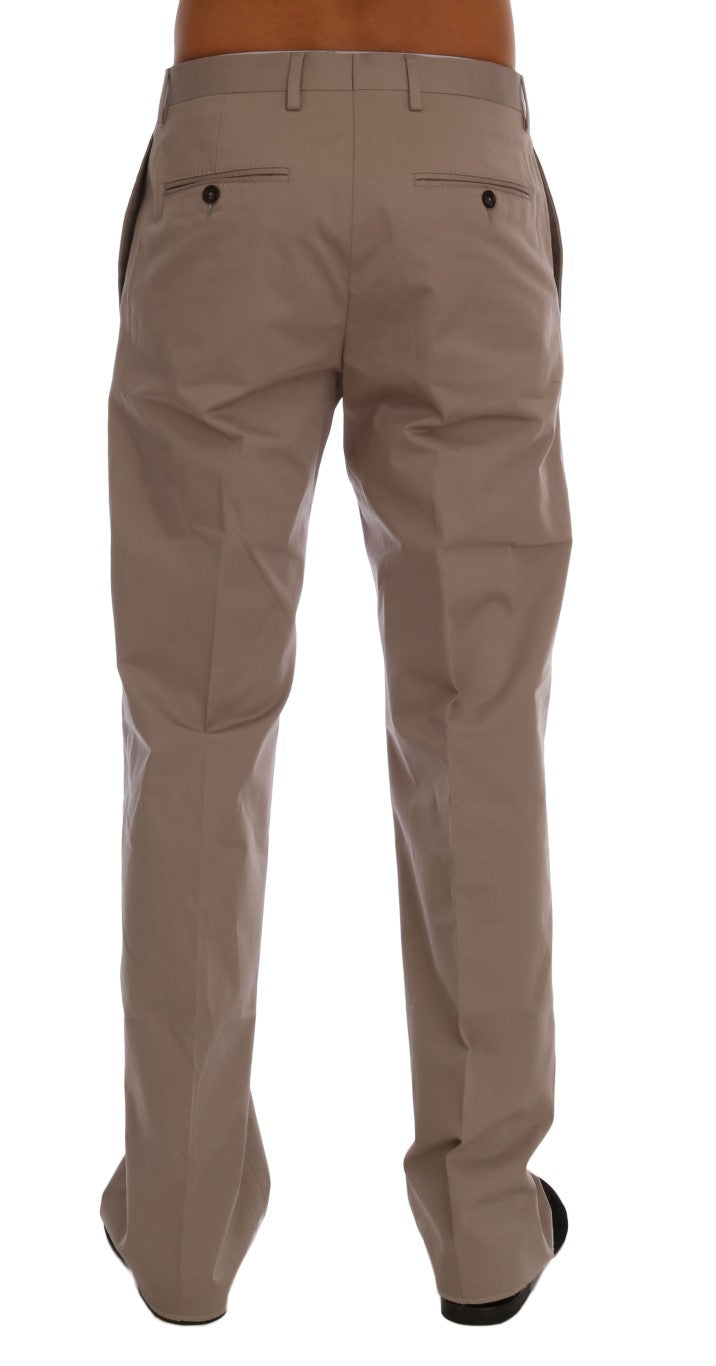 Chic Beige Chinos Casual Pants - GlamHub Luxury and Icon Brand Clothing