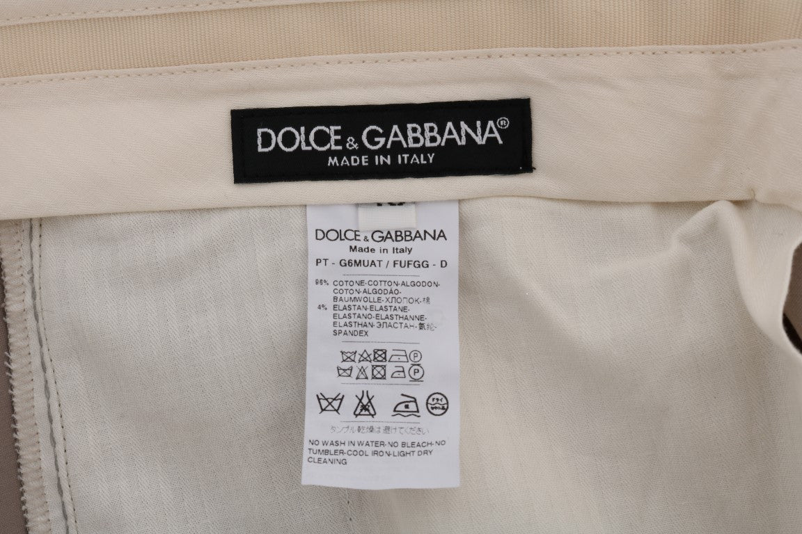 Chic Beige Chinos Casual Pants - GlamHub Luxury and Icon Brand Clothing