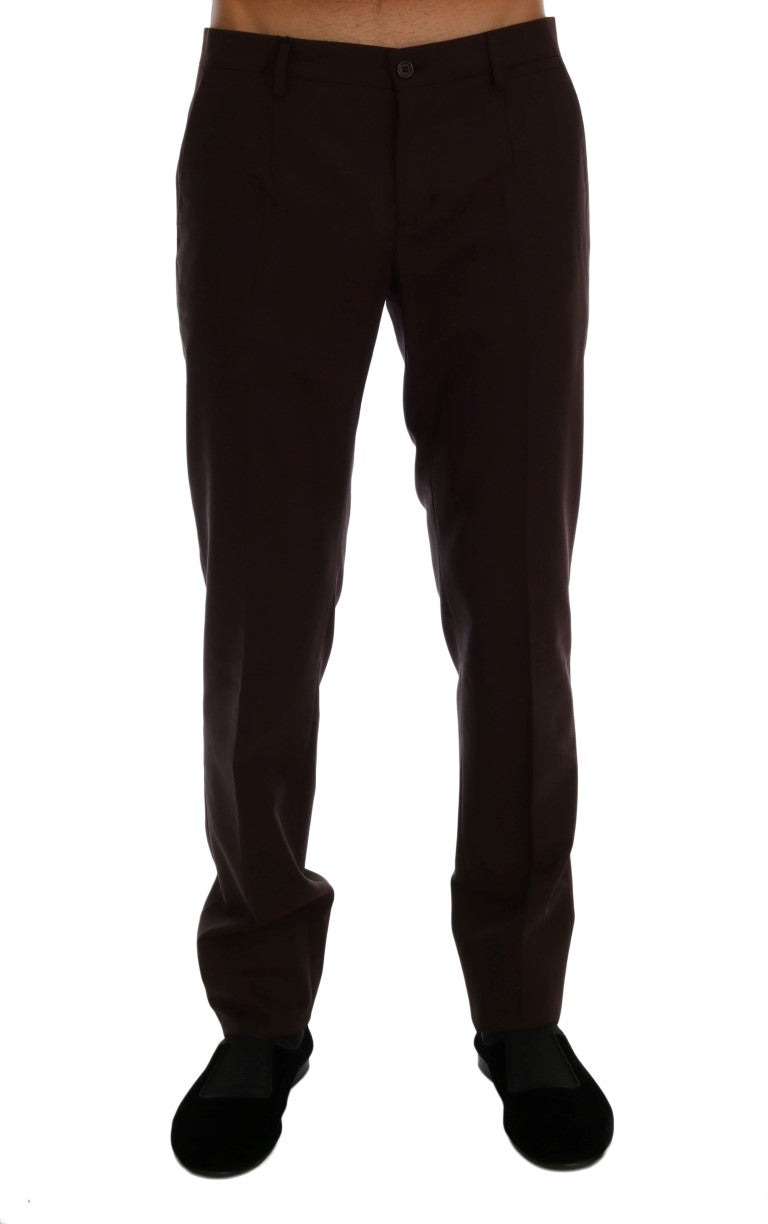 Elegant Slim Fit Formal Trousers in Purple - GlamHub Luxury and Icon Brand Clothing