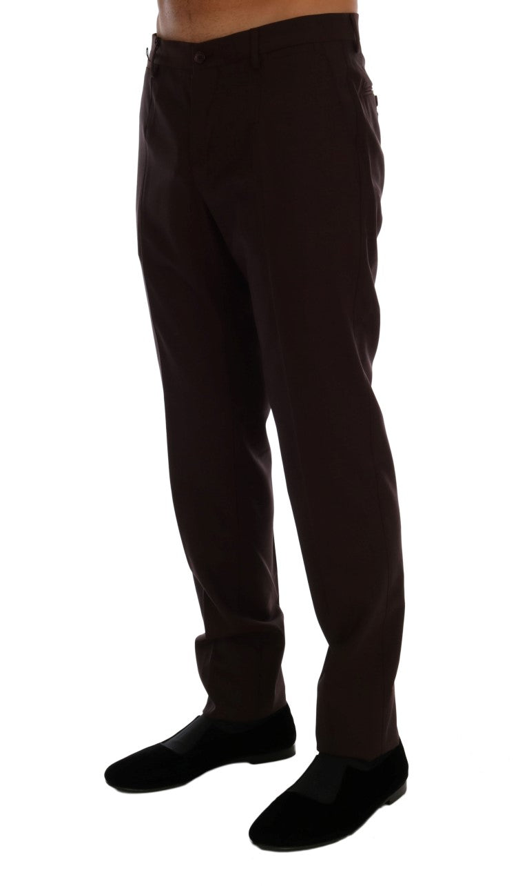 Elegant Slim Fit Formal Trousers in Purple - GlamHub Luxury and Icon Brand Clothing