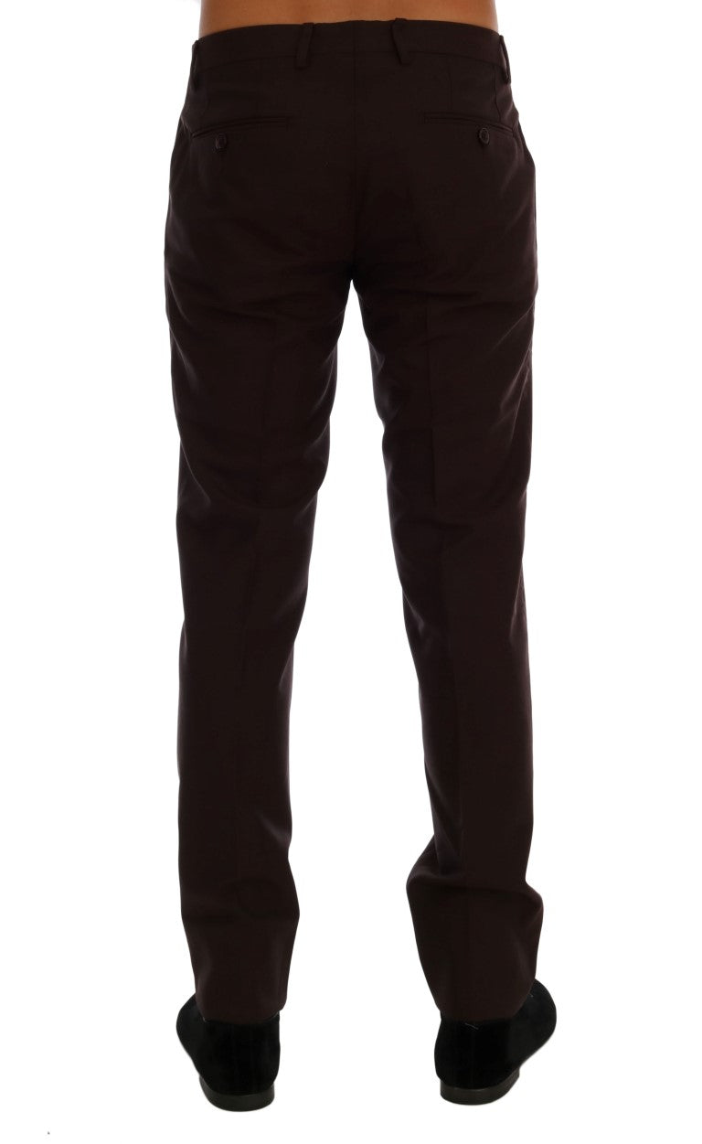 Elegant Slim Fit Formal Trousers in Purple - GlamHub Luxury and Icon Brand Clothing