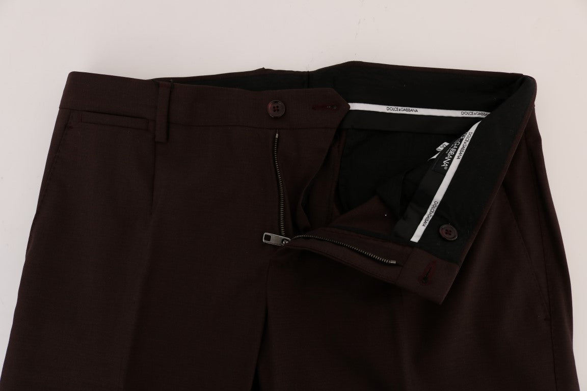 Elegant Slim Fit Formal Trousers in Purple - GlamHub Luxury and Icon Brand Clothing