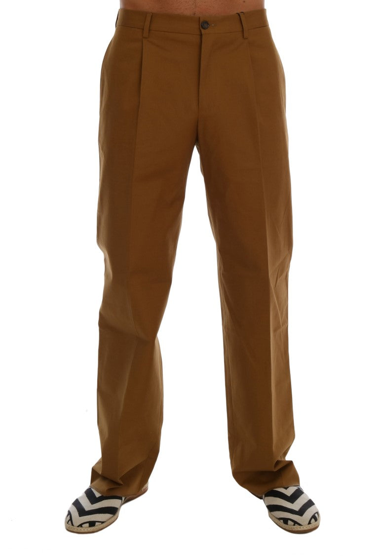 Elegant Brown Formal Trousers for Men - GlamHub Luxury and Icon Brand Clothing