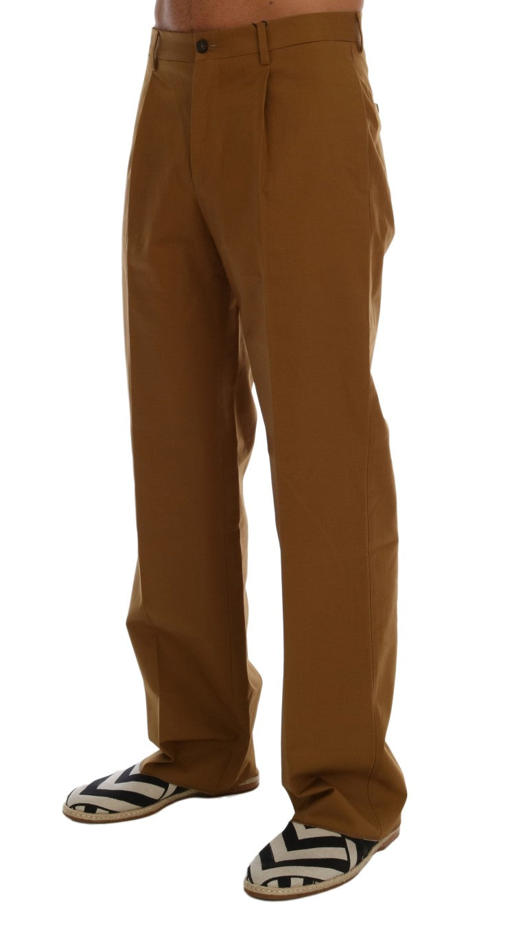 Elegant Brown Formal Trousers for Men - GlamHub Luxury and Icon Brand Clothing