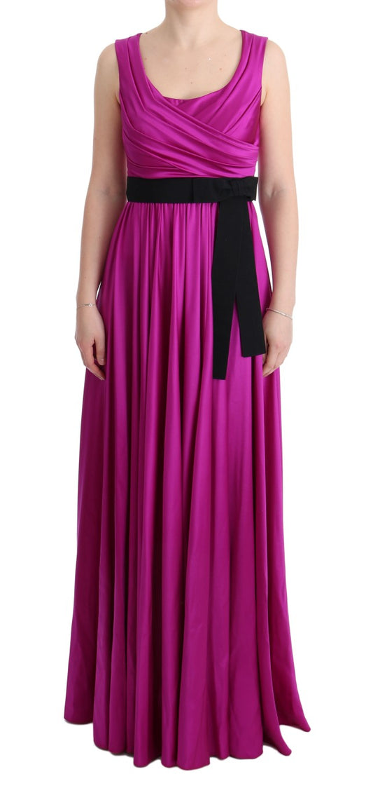 Elegant Pink Silk Gown Dress - GlamHub Luxury and Icon Brand Clothing