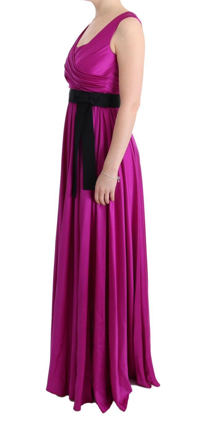 Elegant Pink Silk Gown Dress - GlamHub Luxury and Icon Brand Clothing