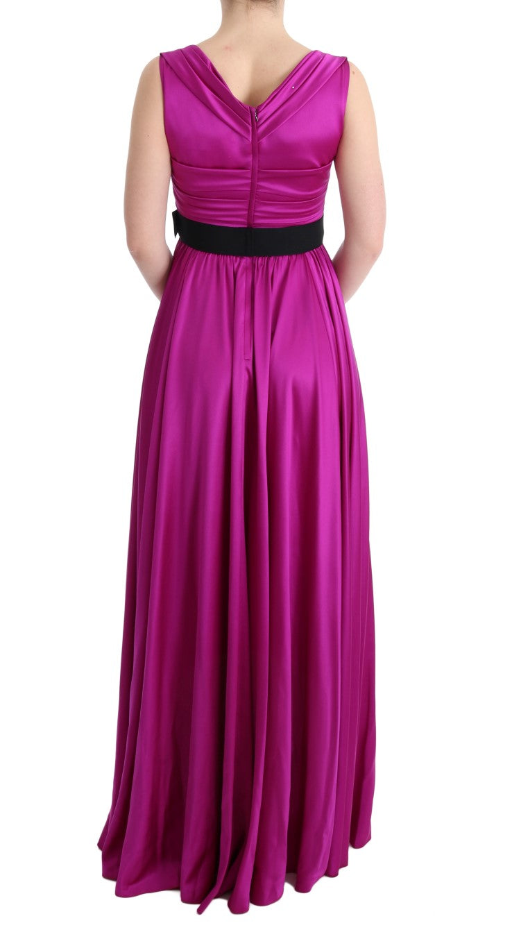 Elegant Pink Silk Gown Dress - GlamHub Luxury and Icon Brand Clothing