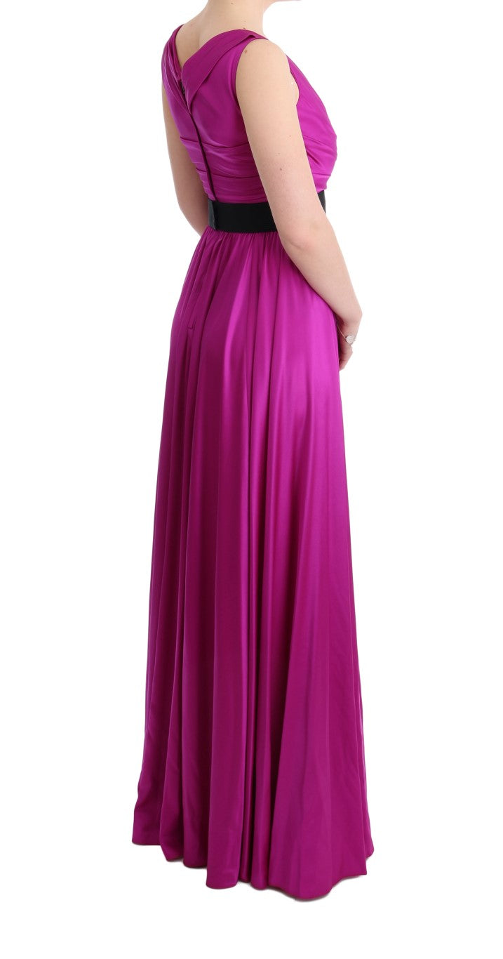 Elegant Pink Silk Gown Dress - GlamHub Luxury and Icon Brand Clothing