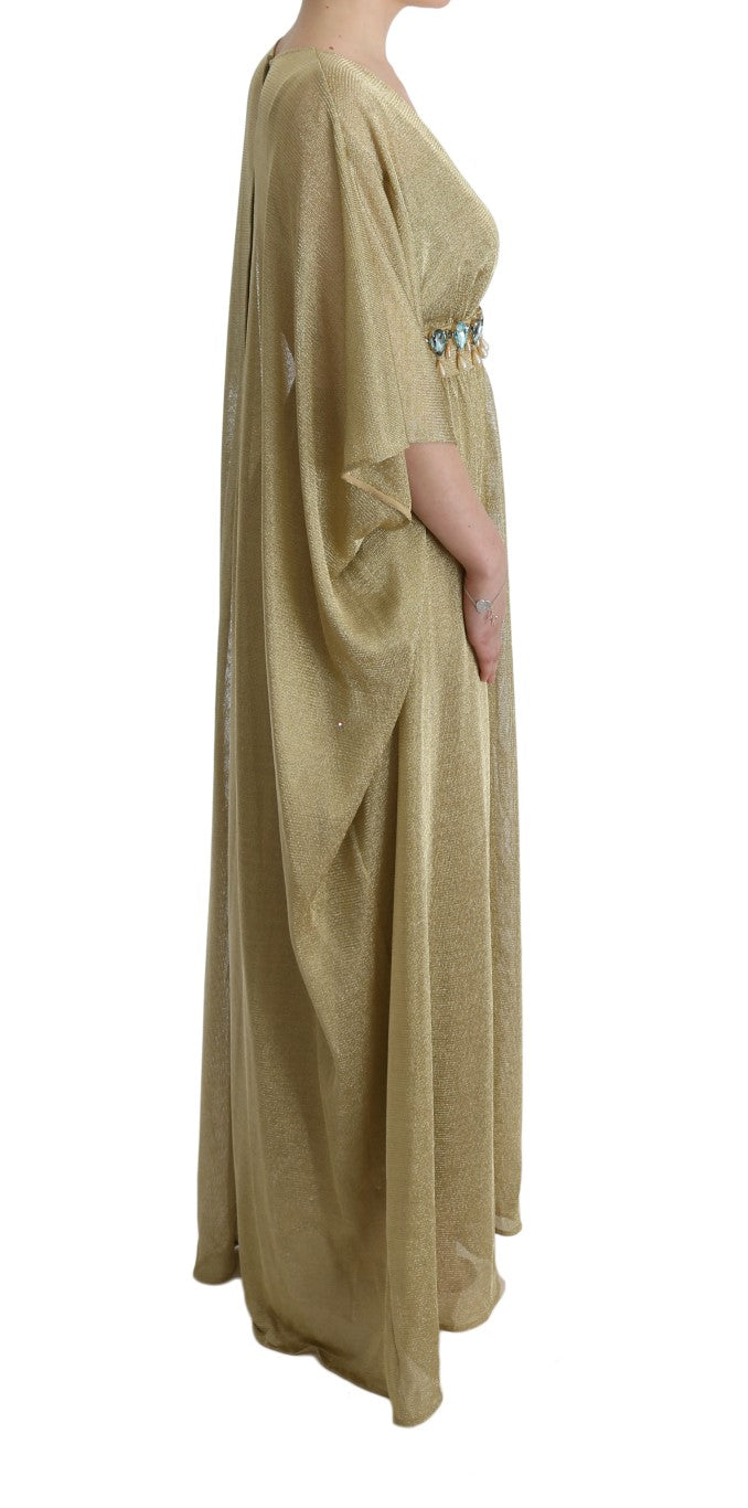 Elegant Gold Shift Gown Dress - GlamHub Luxury and Icon Brand Clothing