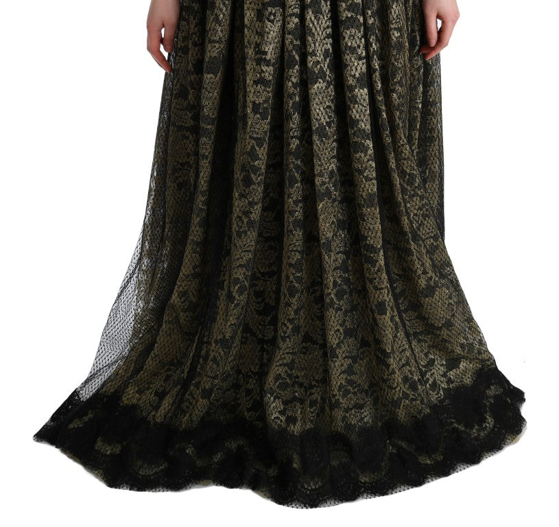 Sunflower Lace Crystal Maxi Shift Dress - GlamHub Luxury and Icon Brand Clothing