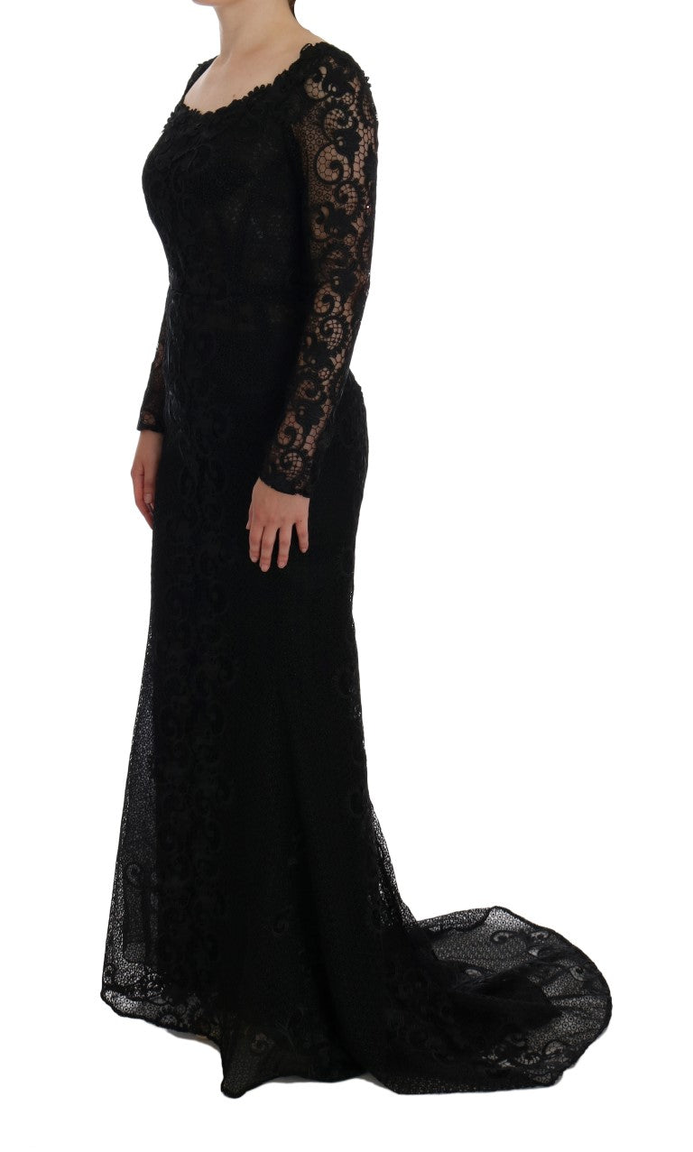 Elegant Full Length Black Sheath Maxi Dress - GlamHub Luxury and Icon Brand Clothing