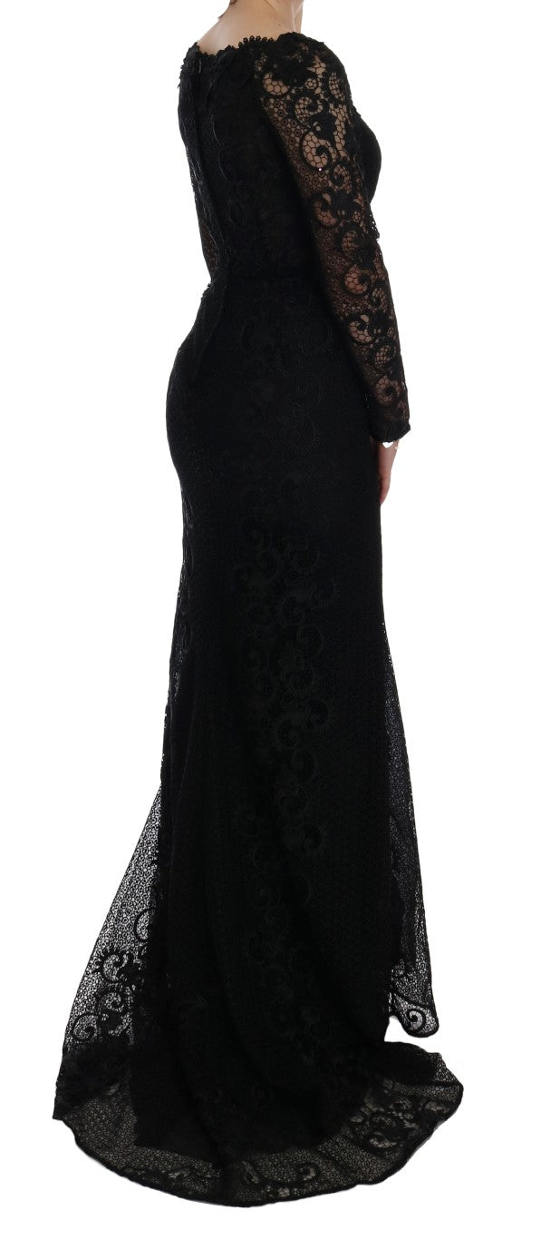 Elegant Full Length Black Sheath Maxi Dress - GlamHub Luxury and Icon Brand Clothing