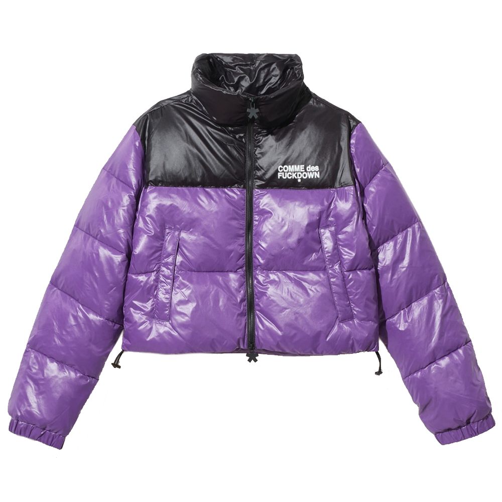 Chic Purple Nylon Down Jacket - GlamHub Luxury and Icon Brand Clothing