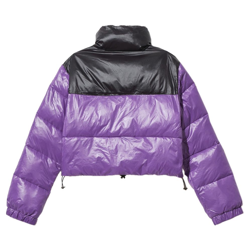 Chic Purple Nylon Down Jacket - GlamHub Luxury and Icon Brand Clothing