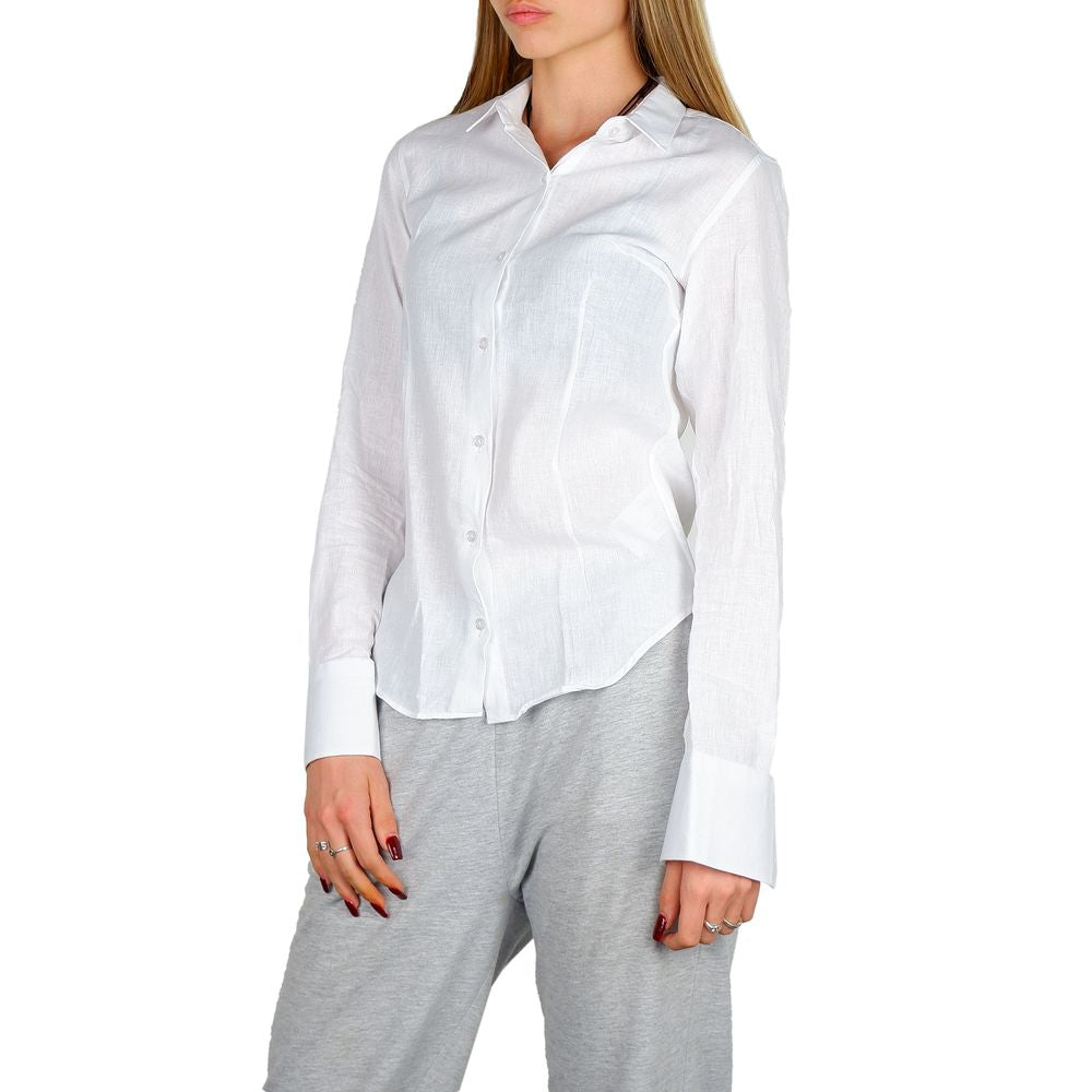 Chic Milanese Cotton-Linen Summer Shirt - GlamHub Luxury and Icon Brand Clothing