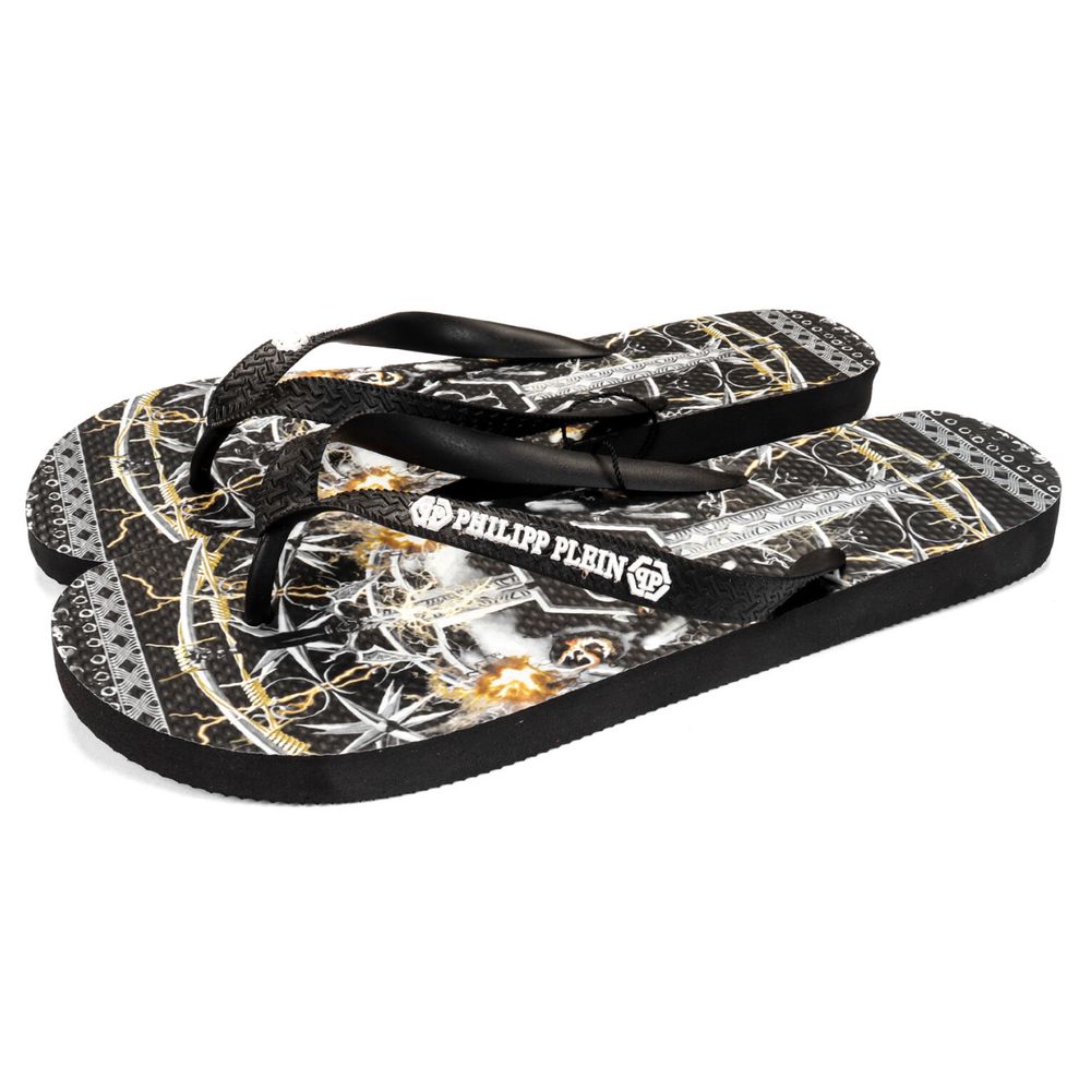 Multicolor Graphic Print Women's Flip Flops - GlamHub Luxury and Icon Brand Clothing