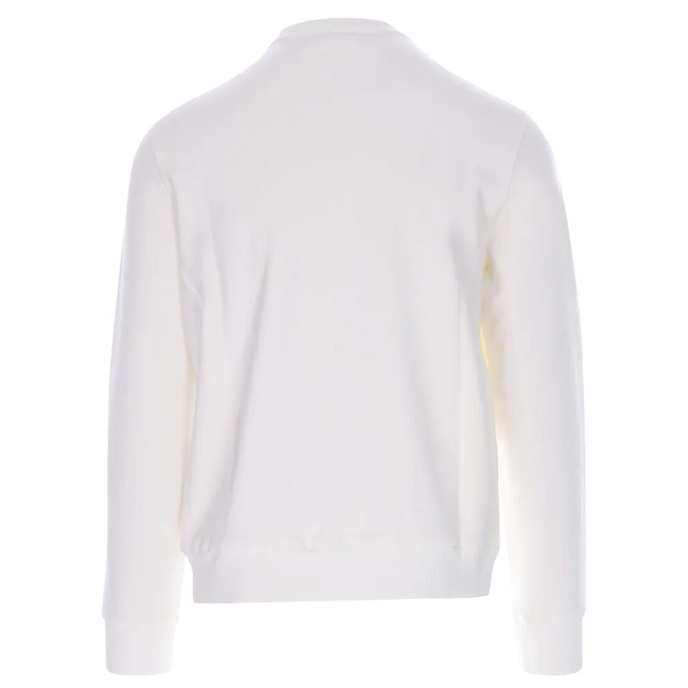 Elegant White Cotton Blend Sweatshirt - GlamHub Luxury and Icon Brand Clothing