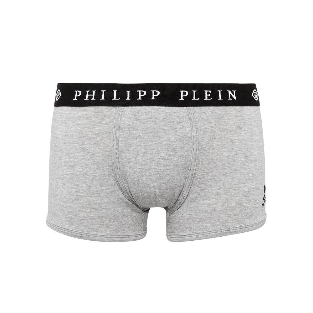 Gray Cotton Men Boxer Pack - GlamHub Luxury and Icon Brand Clothing