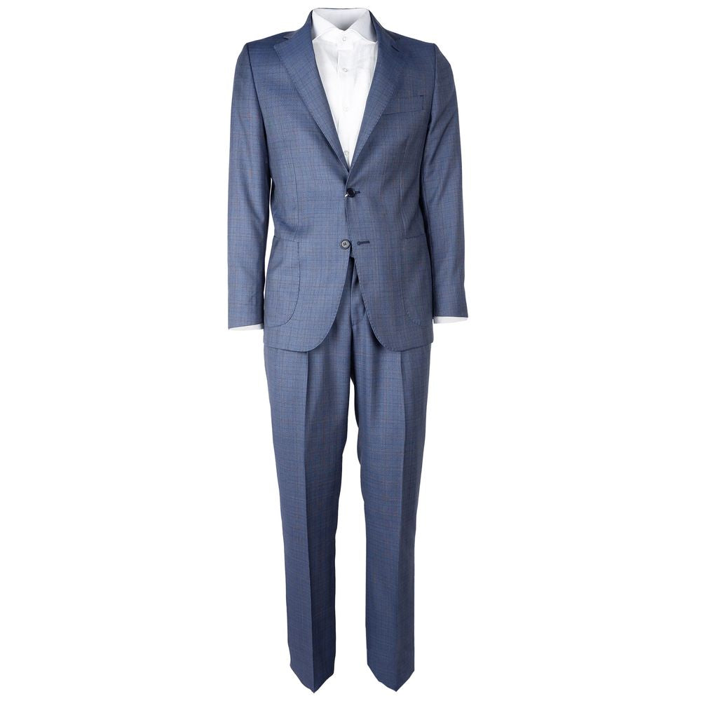 Blue Wool Vergine Suit - GlamHub Luxury and Icon Brand Clothing