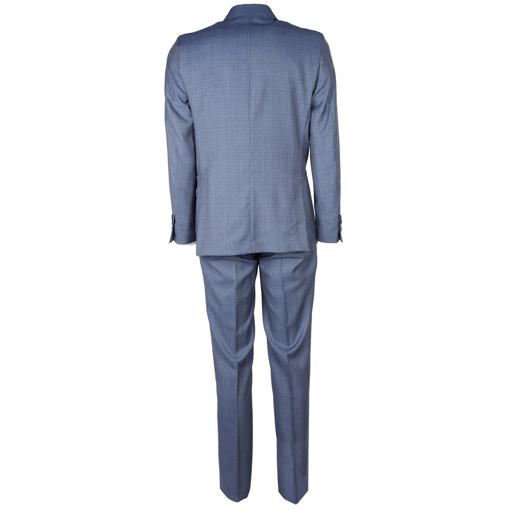 Blue Wool Vergine Suit - GlamHub Luxury and Icon Brand Clothing