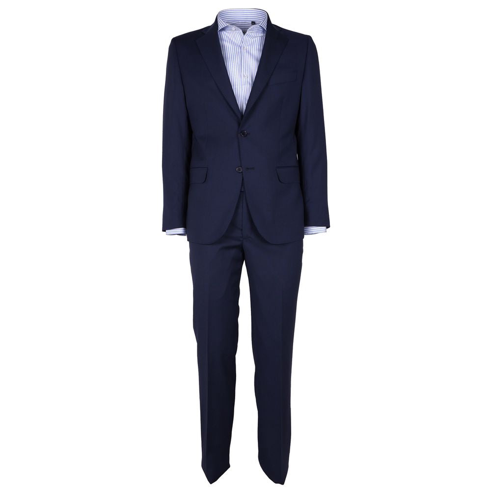 Elegant Men's Wool Suit in Classic Blue - GlamHub Luxury and Icon Brand Clothing