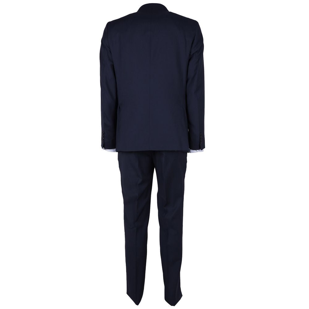 Blue Virgin Wool Mens Suit - GlamHub Luxury and Icon Brand Clothing