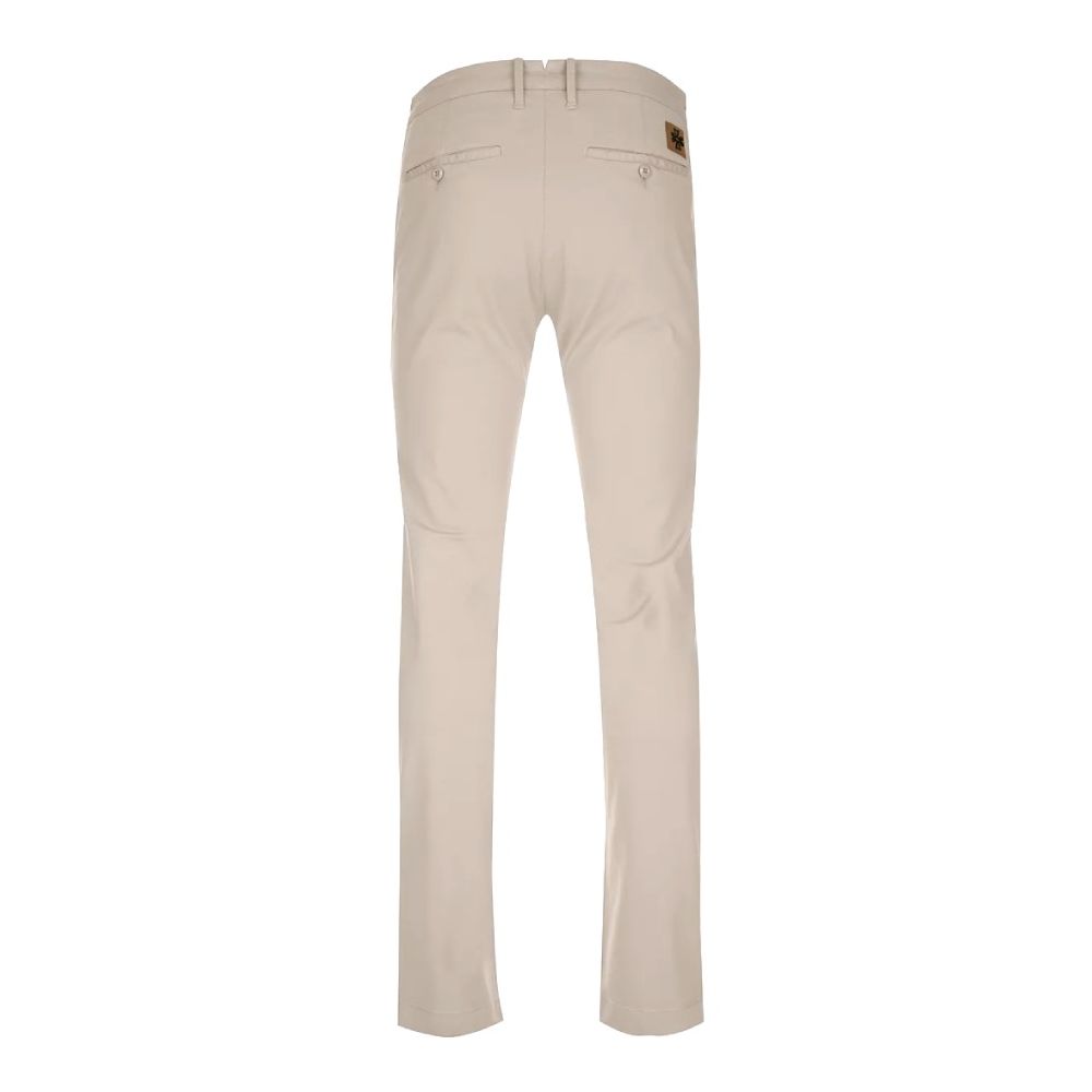 Beige Cotton Chino Trousers – Slim Fit Elegance - GlamHub Luxury and Icon Brand Clothing