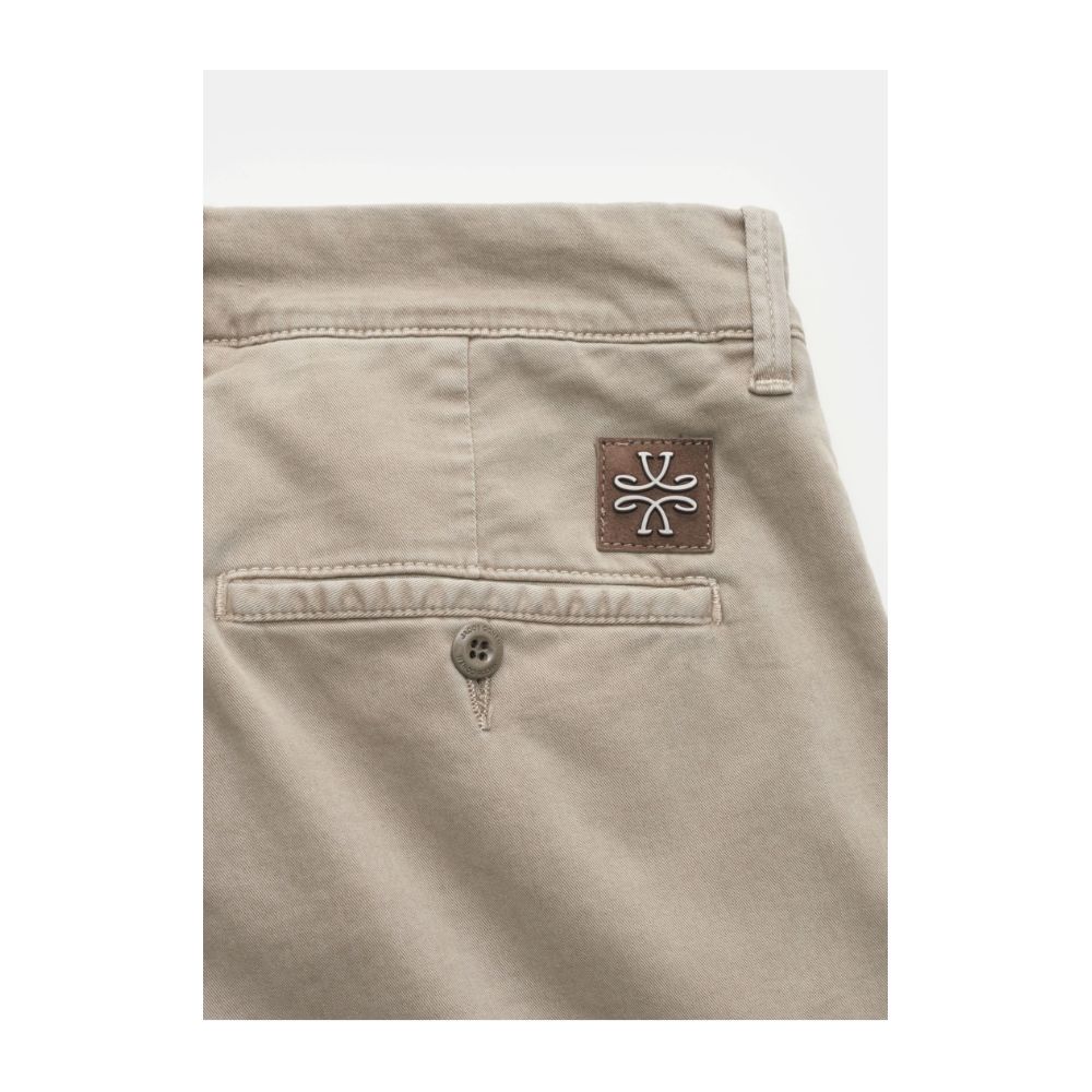 Beige Cotton Chino Trousers – Slim Fit Elegance - GlamHub Luxury and Icon Brand Clothing