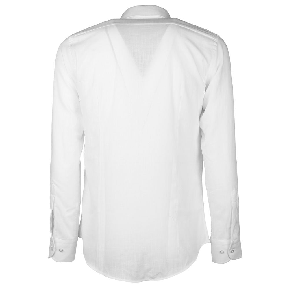 White Cotton Shirt - GlamHub Luxury and Icon Brand Clothing