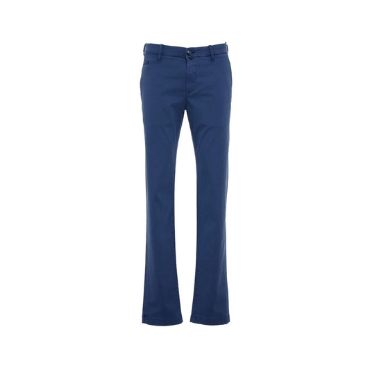 Elegant Slim Fit Chino Trousers in Blue - GlamHub Luxury and Icon Brand Clothing