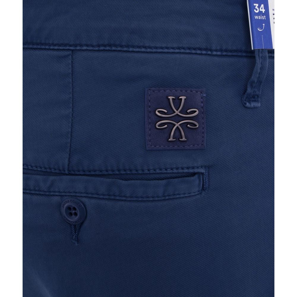 Elegant Slim Fit Chino Trousers in Blue - GlamHub Luxury and Icon Brand Clothing