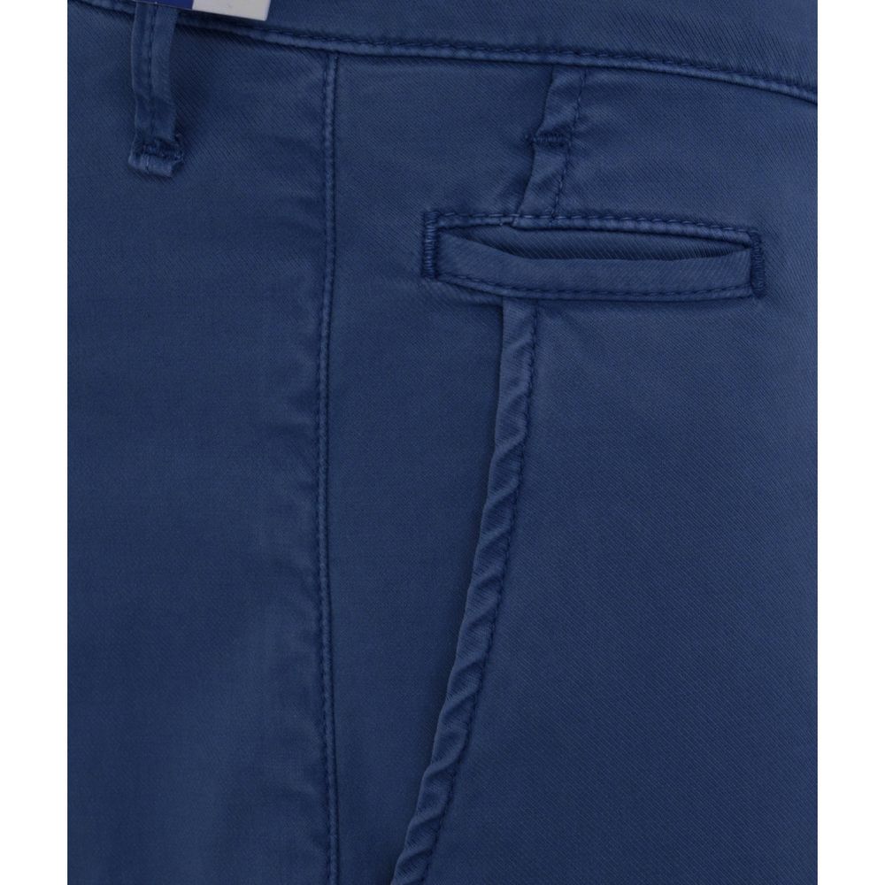 Elegant Slim Fit Chino Trousers in Blue - GlamHub Luxury and Icon Brand Clothing