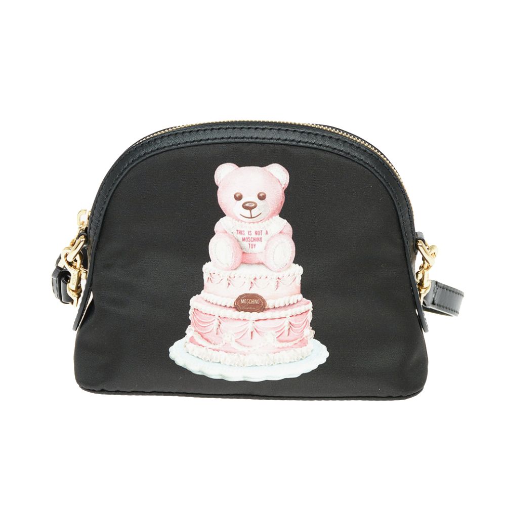 Chic Teddy Bear Print Clutch with Calfskin Strap - GLAMHUB BOUTIQUE 