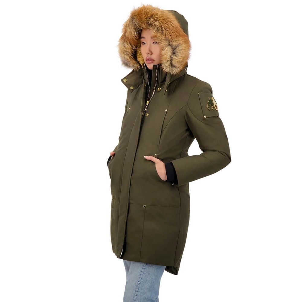 Army Cotton Women Parka - GlamHub Luxury and Icon Brand Clothing