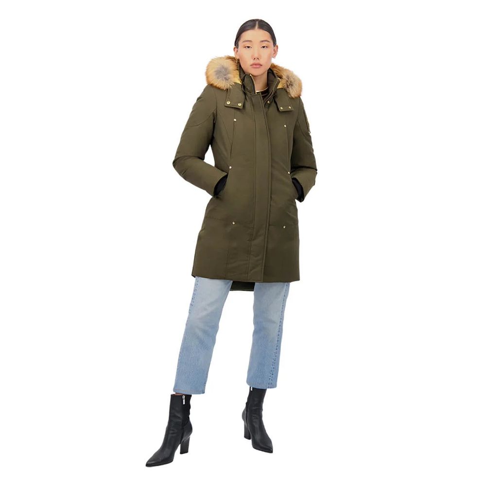 Army Cotton Women Parka - GlamHub Luxury and Icon Brand Clothing