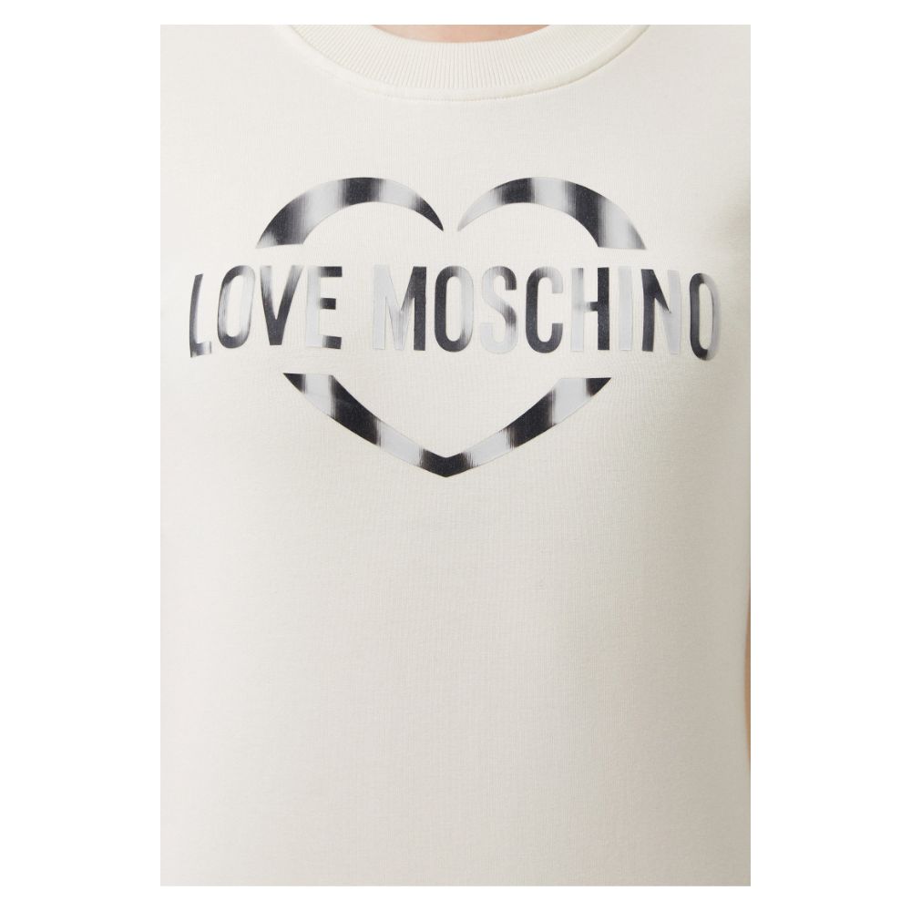 Chic White Cotton Blend Dress with Logo Accent - GlamHub Luxury and Icon Brand Clothing