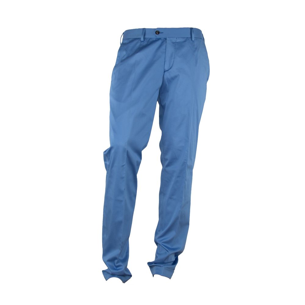 Elegant Light Blue Italian Summer Trousers - GlamHub Luxury and Icon Brand Clothing