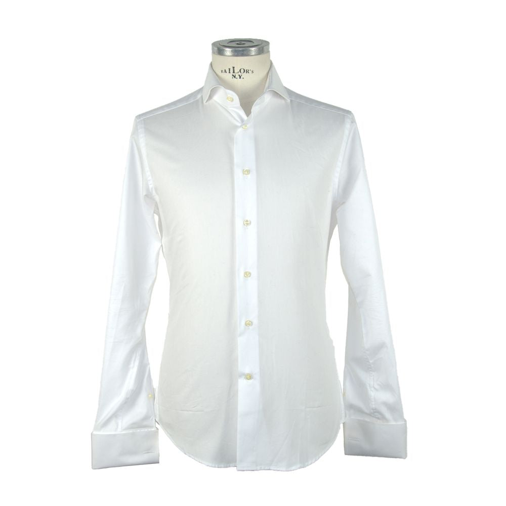 Elegant Ceremony White Cotton Shirt - GlamHub Luxury and Icon Brand Clothing