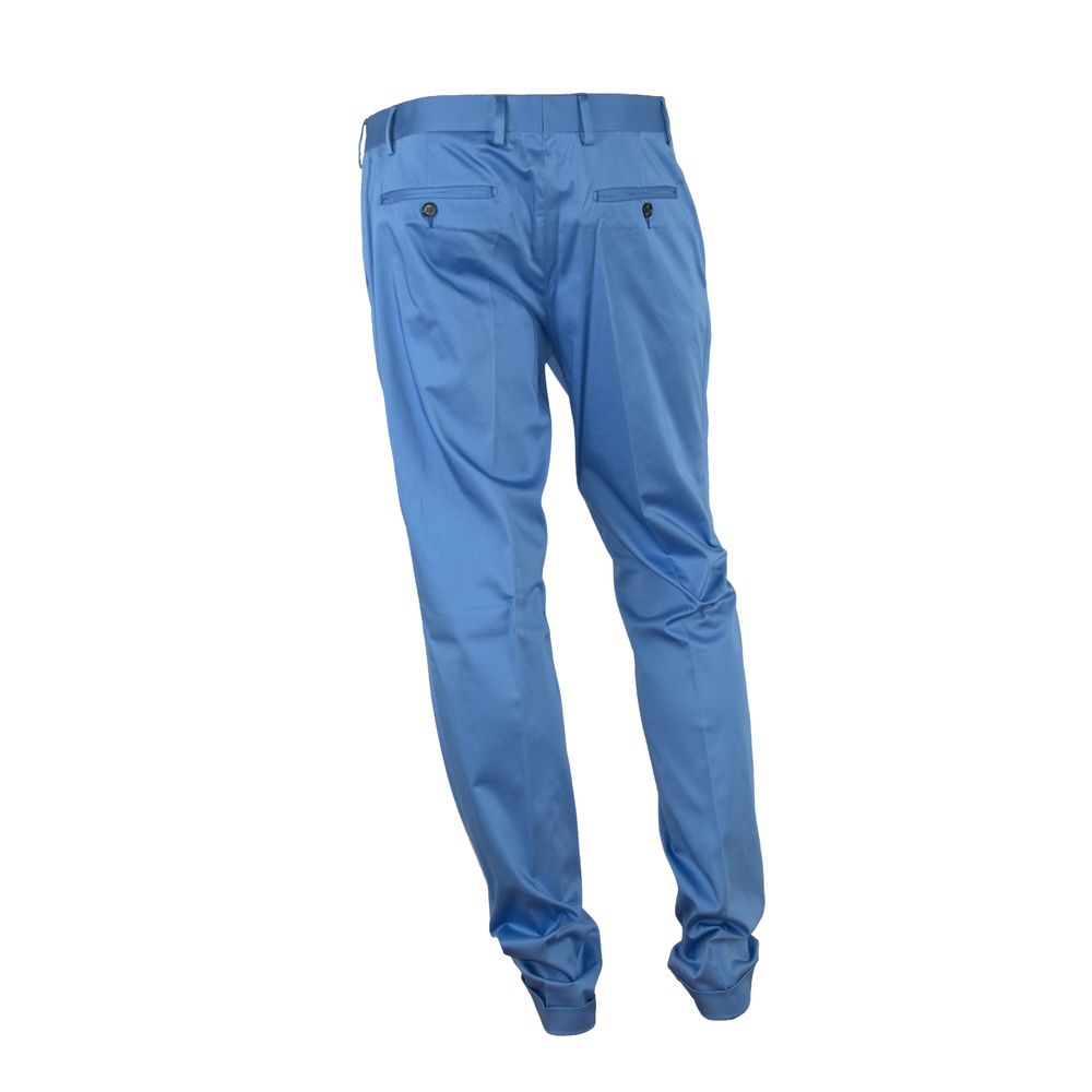 Elegant Light Blue Italian Summer Trousers - GlamHub Luxury and Icon Brand Clothing