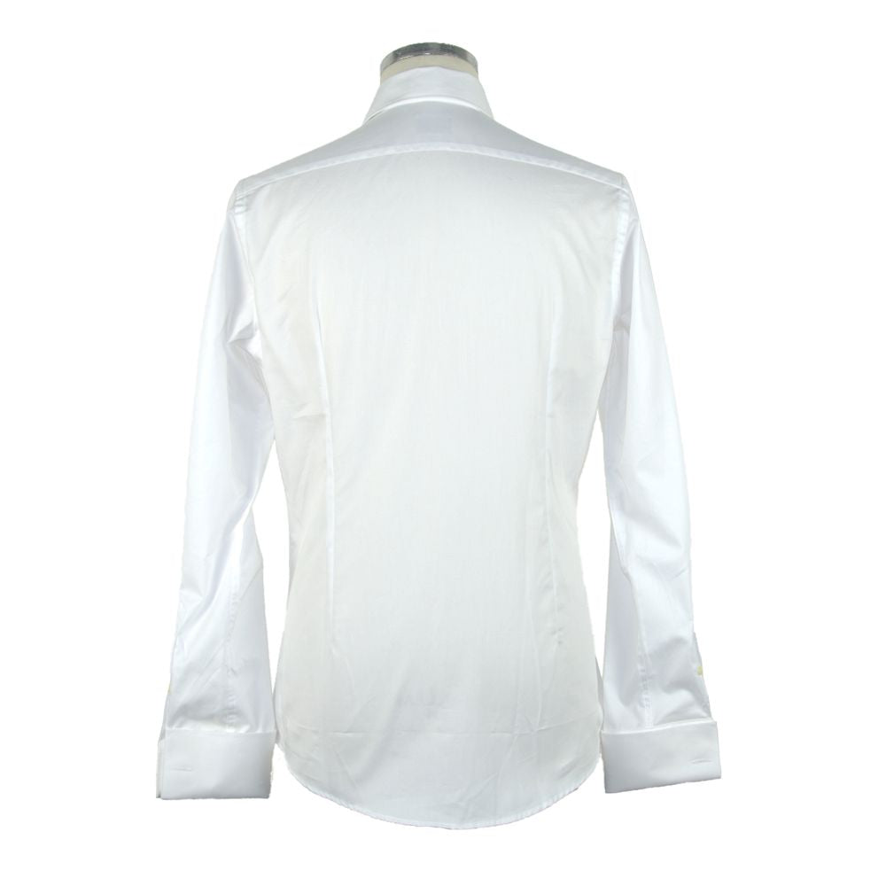 Elegant Ceremony White Cotton Shirt - GlamHub Luxury and Icon Brand Clothing